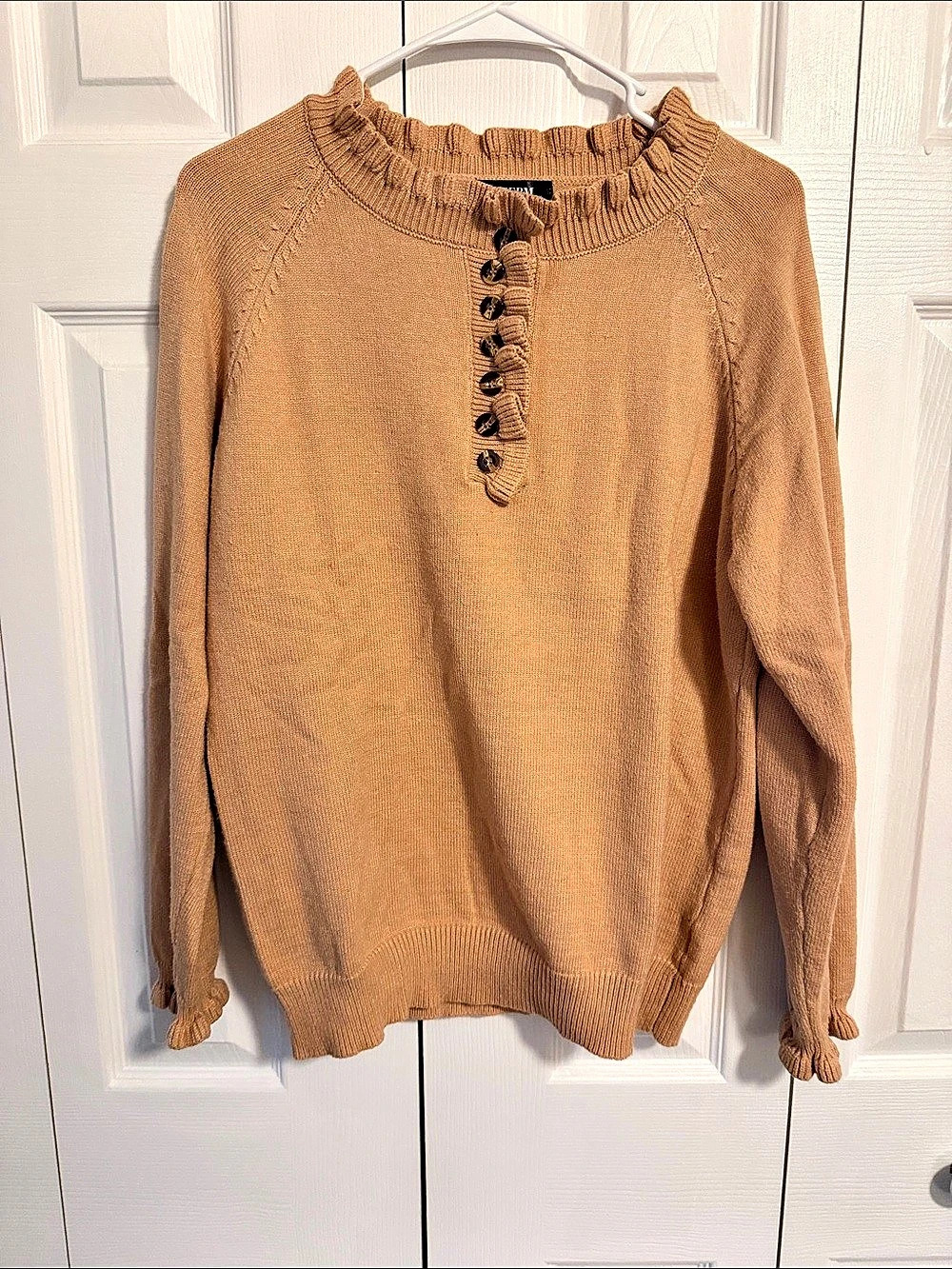 Brown Sweater with Ruffles